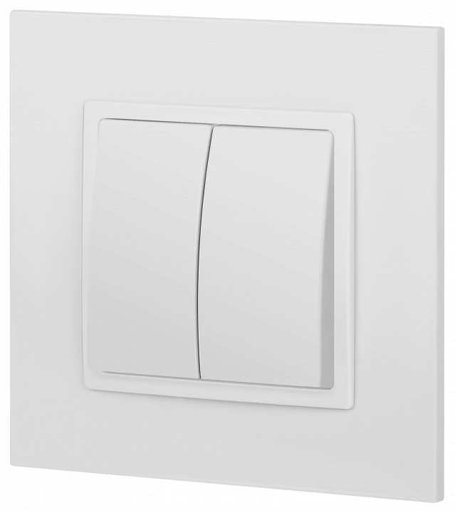 Переключатель двухклавишный без рамки Эра Эра Elegance 14-1106-01М