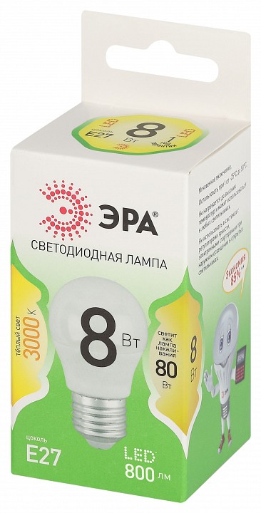 Лампа светодиодная Эра Green Line LED P45-8W-830-E27 GL