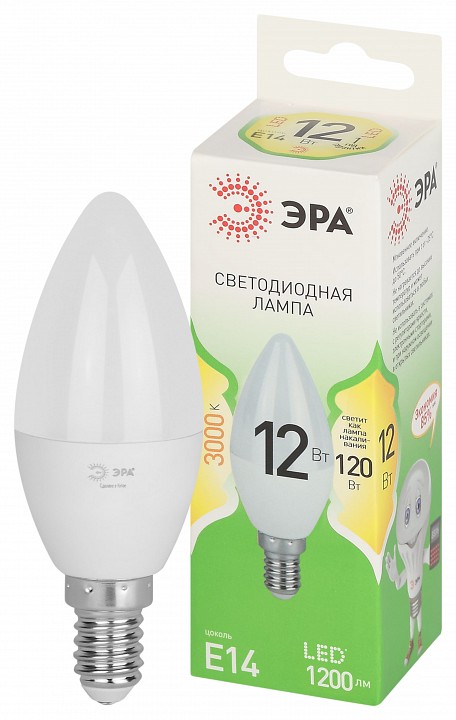 Лампа светодиодная Эра Green Line LED B35-12W-830-E14 GL