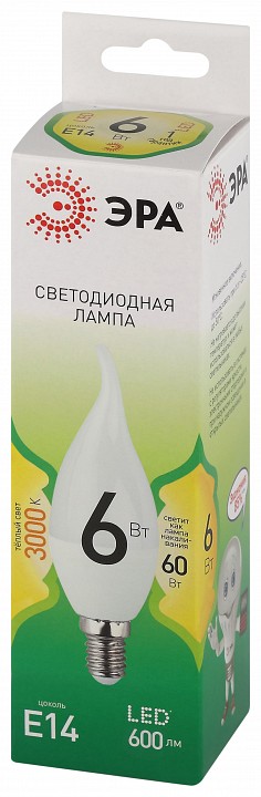 Лампа светодиодная Эра Green Line LED BXS-6W-830-E14 GL