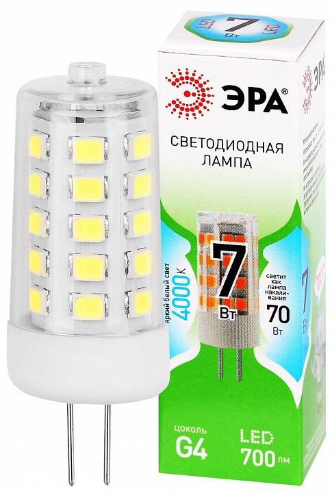 Лампа светодиодная Эра Green Line LED G4-JC-7W-840-12V GL
