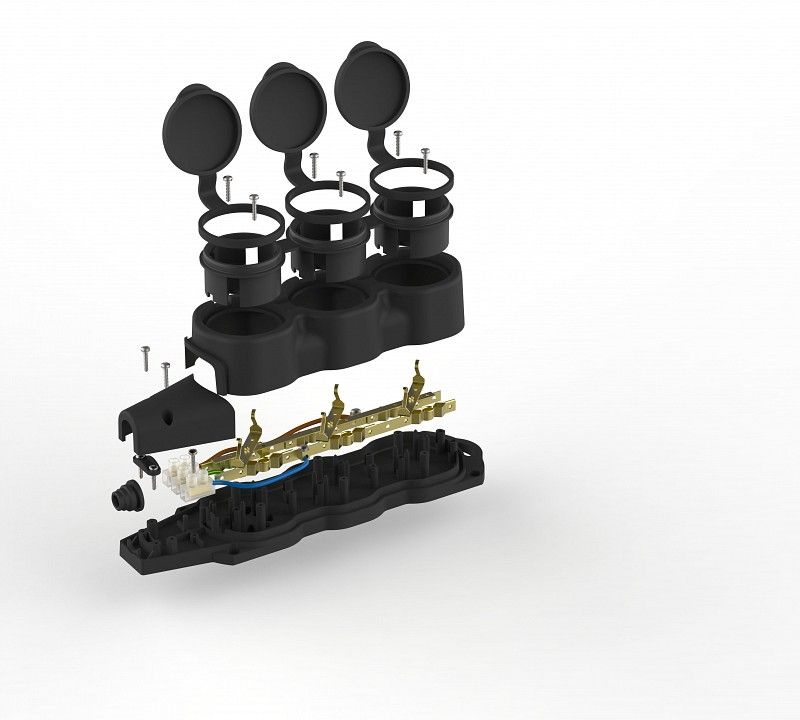 Колодка Эра  KX-3e-B-IP44