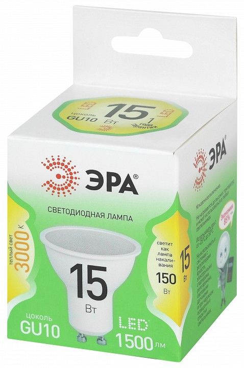 Лампа светодиодная Эра  LED MR16-15W-830-GU10 GL