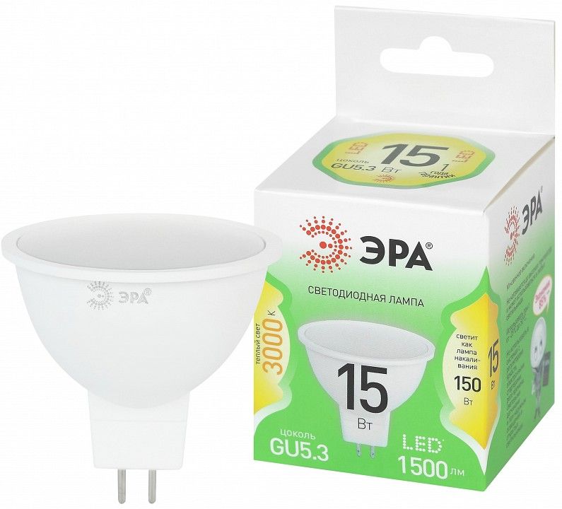 Лампа светодиодная Эра  LED MR16-15W-830-GU5.3 GL