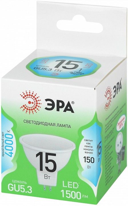 Лампа светодиодная Эра  LED MR16-15W-840-GU5.3 GL