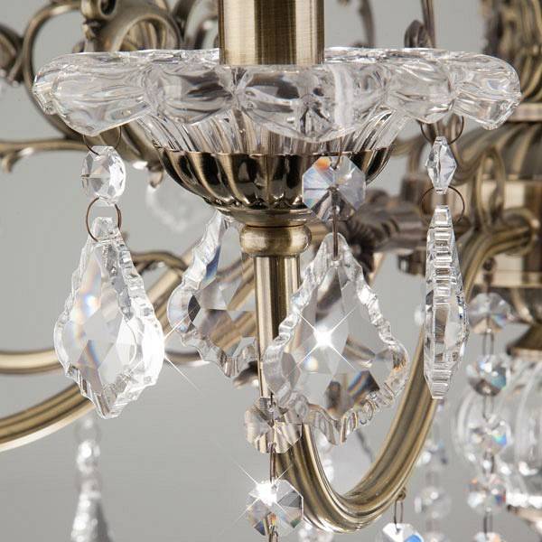 Подвесная люстра Eurosvet Elisha 8 ламп античная бронза хрусталь Strotskis 3281/8