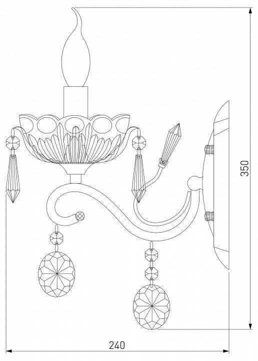 Бра Eurosvet Теодора золото тонированный хрусталь Strotskis 10037/1