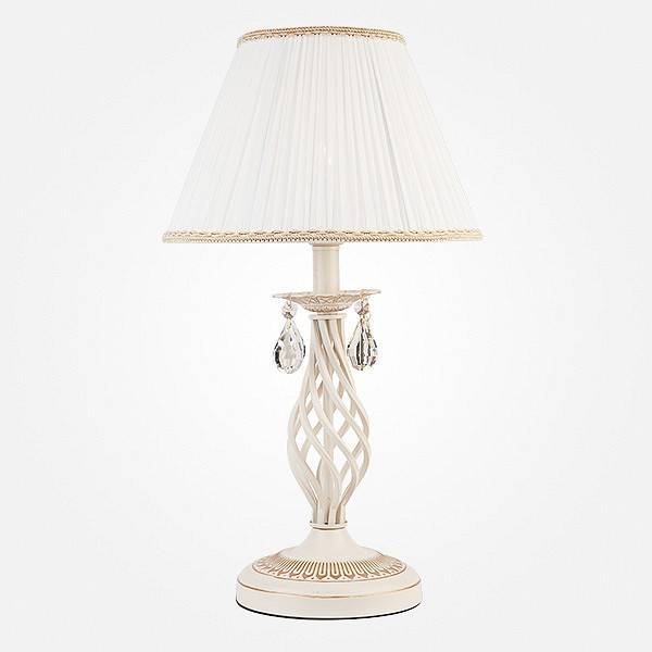 Настольная лампа декоративная Eurosvet Amelia белый с золотом хрусталь Strotskis 10054/1