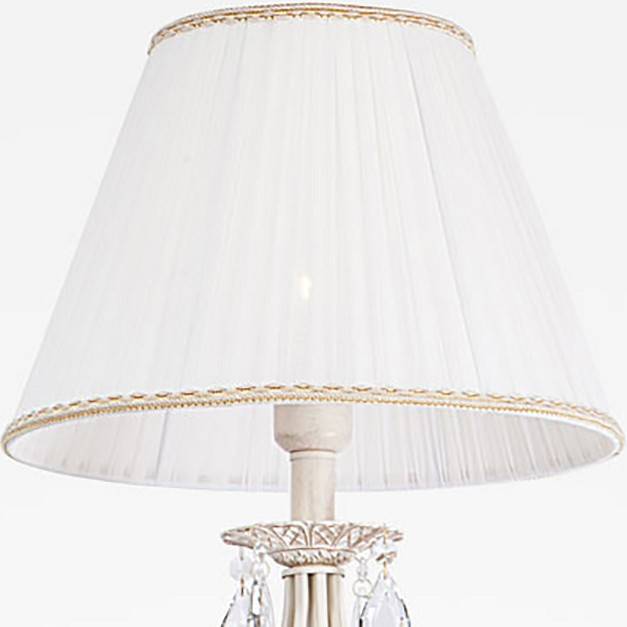 Торшер Eurosvet Amelia 10073/1 белый с золотом хрусталь Strotskis 10073/1