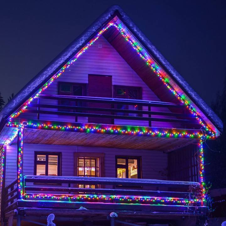 Гирлянда Нить Eurosvet 10м 100LED мультиколор с эффектом мерцания IP65 400-101