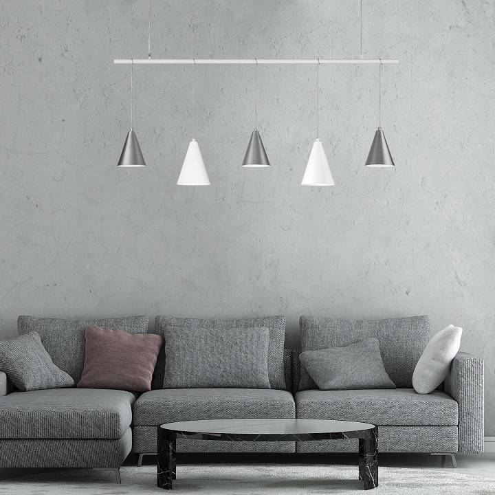 Подвесной светильник Eurosvet Castle 50088/5 белый/серебро 50088/5 белый/серебро