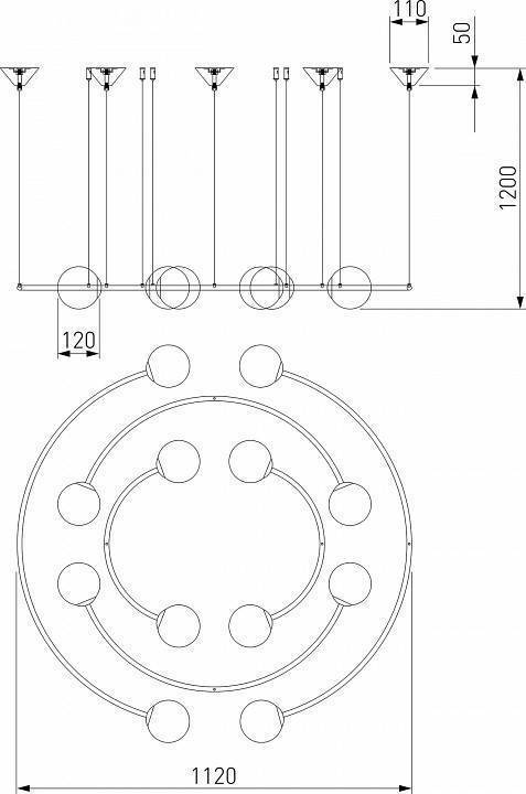 Подвесная люстра Bogates Brook латунь 359/12