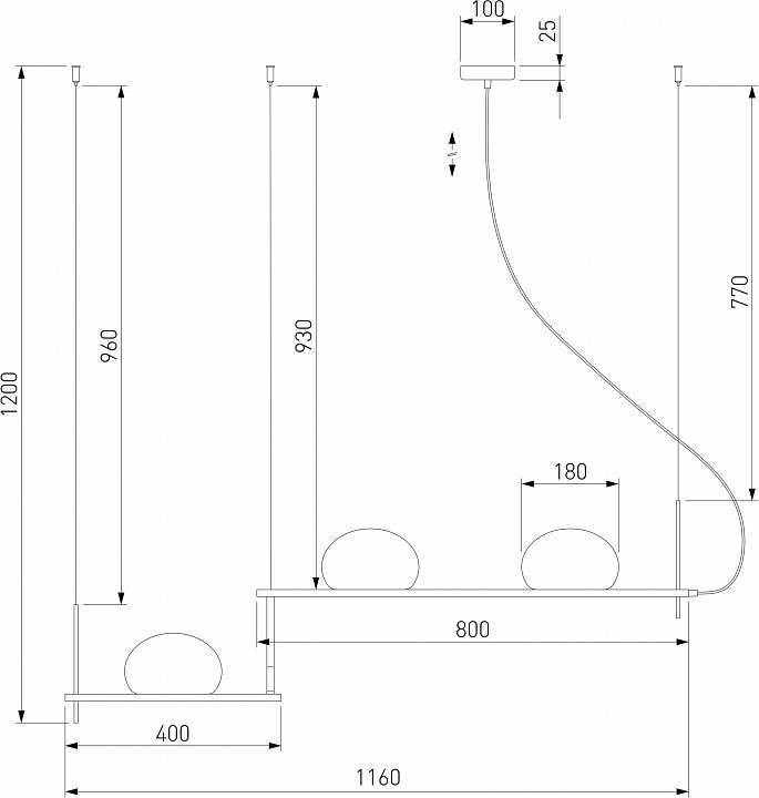 Подвесной светильник Eurosvet Stair черный 70145/3