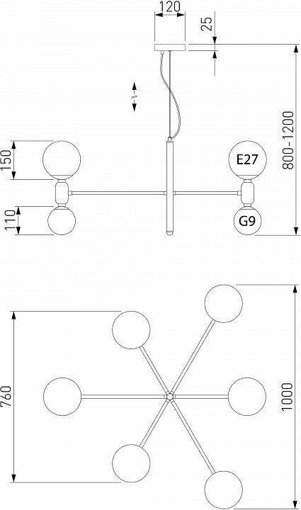 Подвесная люстра Eurosvet Bubble a063213