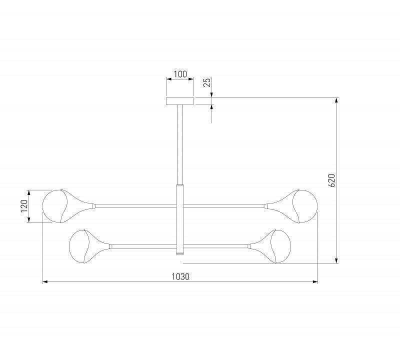 Люстра на штанге Eurosvet Calyx 60168/8 латунь