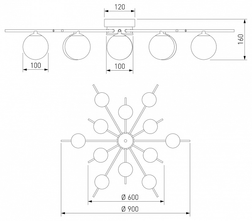 Потолочная люстра Eurosvet Sabina 302001/12