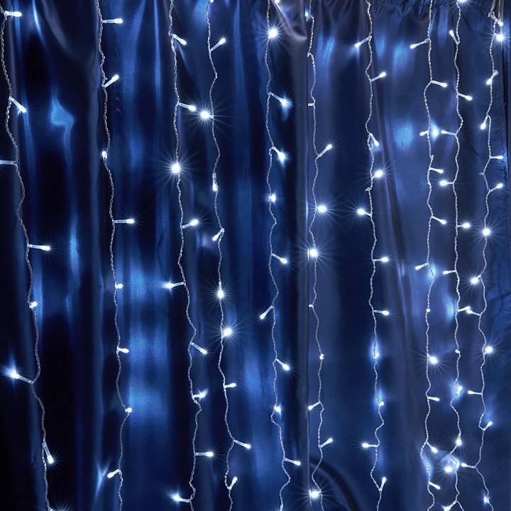 Занавес световой Feron CL24 2x1.5 м 160 LED теплый белый черный провод 41627