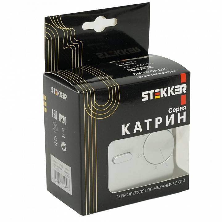 Терморегулятор электромеханический для теплого пола без рамки Stekker GLS00-7117-03 49742