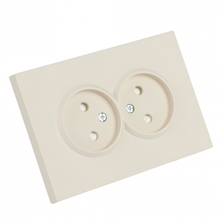 Розетка двойная без заземления и со шторкой, без рамки Stekker RST10-5116-08 49903