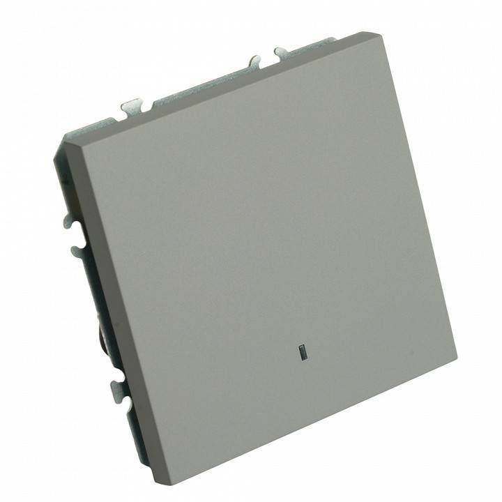 Выключатель одноклавишный с подсветкой без рамки Stekker Эмили 49941