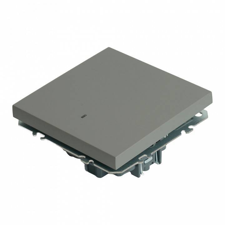 Выключатель одноклавишный с подсветкой без рамки Stekker Эмили 49941