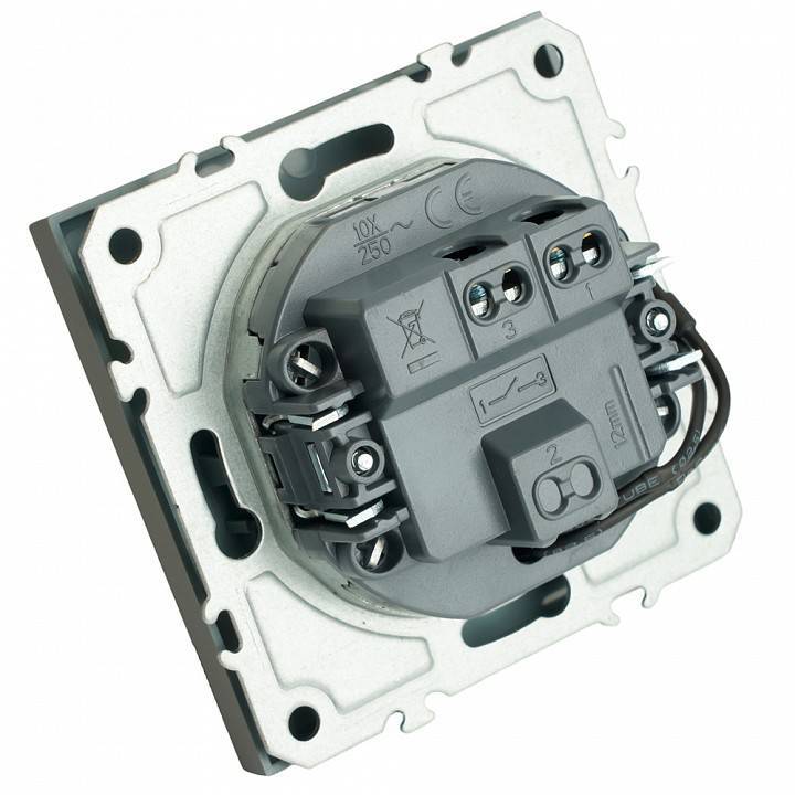 Выключатель одноклавишный с подсветкой без рамки Stekker Эмили 49941