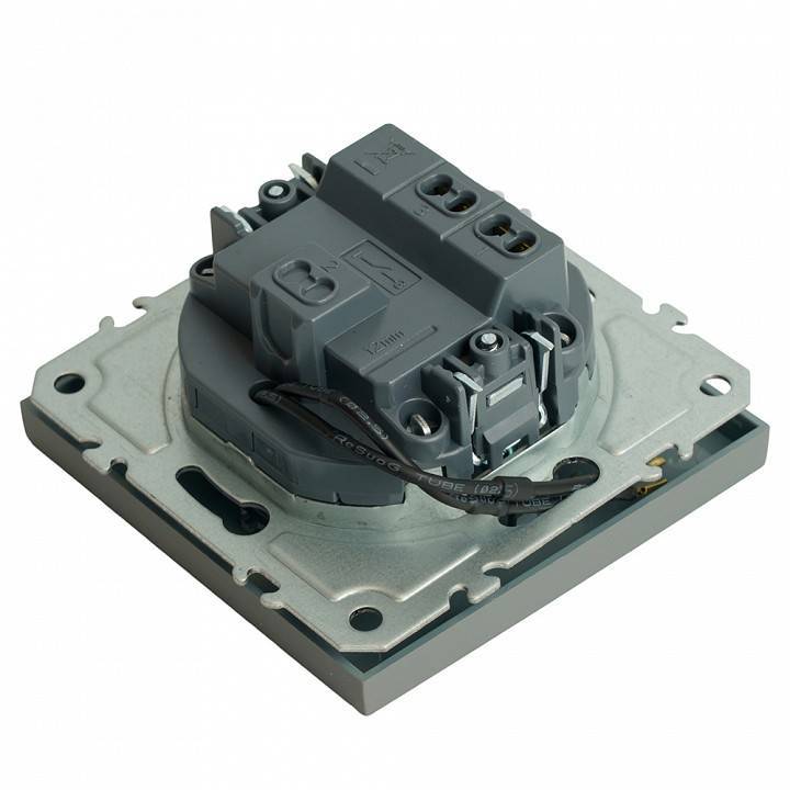 Выключатель одноклавишный с подсветкой без рамки Stekker Эмили 49941