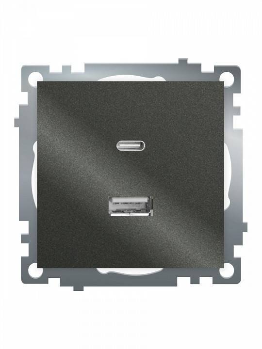 Розетка 2хUSB type A и C без рамки Stekker Катрин 50052