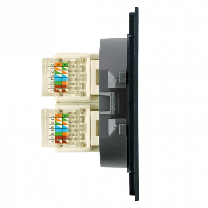 Розетка двойная Ethernet RJ-45 без рамки Stekker Мия 50451