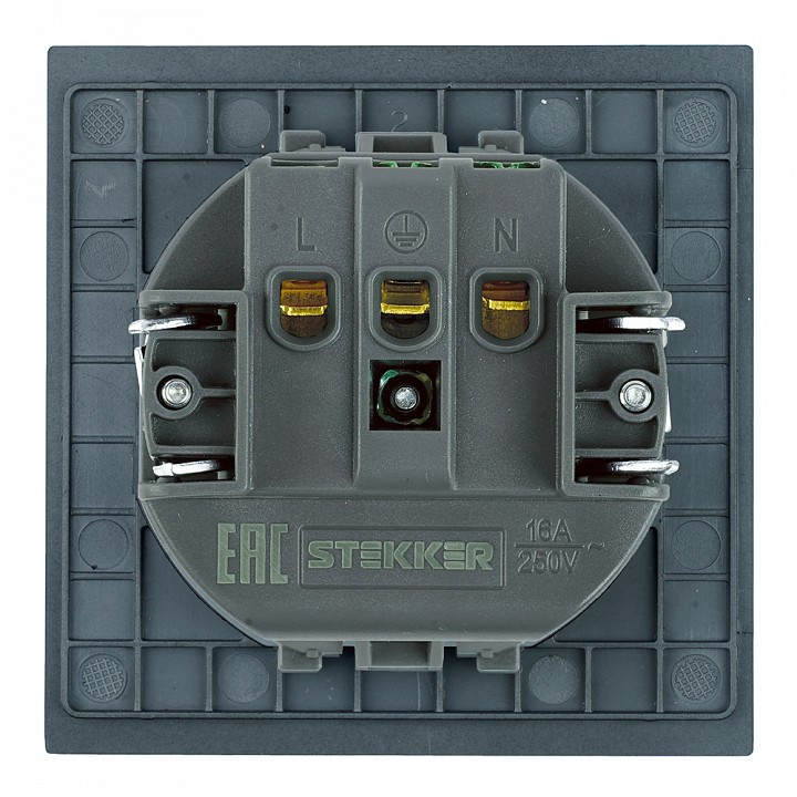 Розетка с заземлением и со шторкой и 2хUSB type A и C, без рамки Stekker Мия 50452