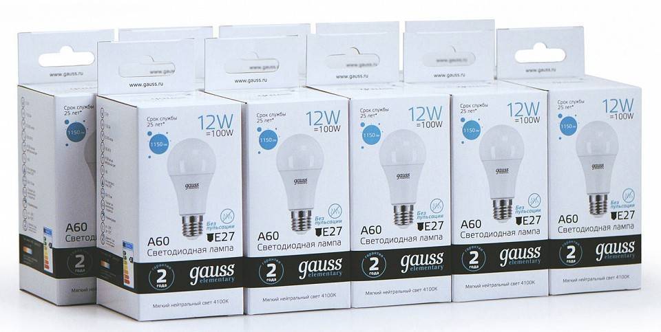 Лампа светодиодная Gauss  E27 12Вт 4100K 23222