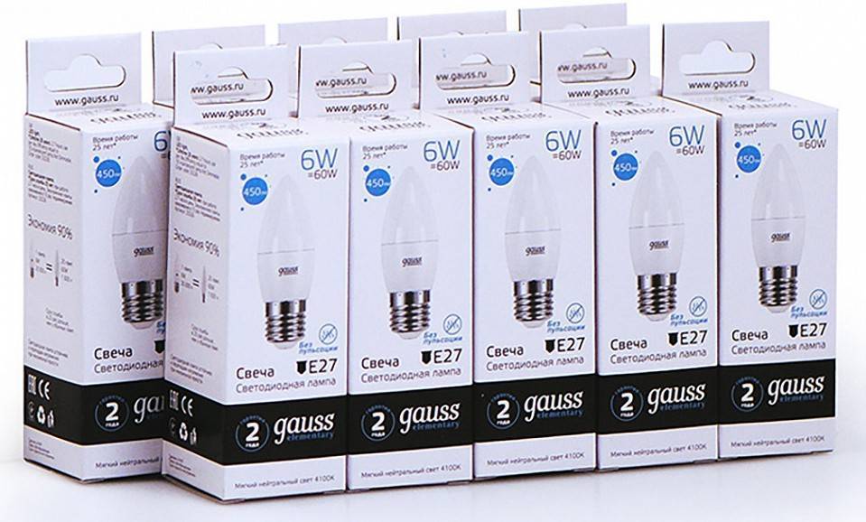 Лампа светодиодная Gauss 332 E27 6Вт 4100K 33226