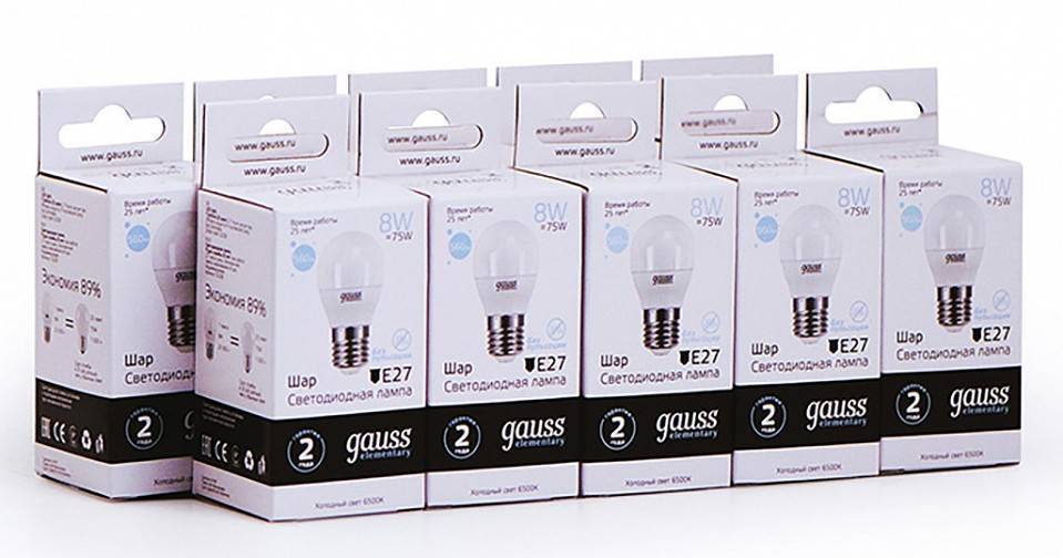 Лампа светодиодная Gauss 532 E27 8Вт 6500K 53238