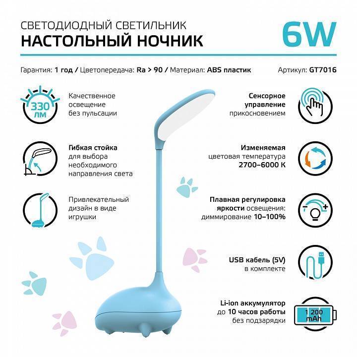 Настольная лампа декоративная Gauss Qplus GT7016