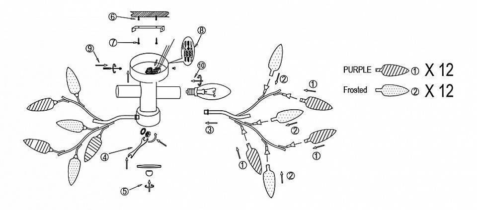 Люстра на штанге Globo Giulietta 3 лампы 63167-3