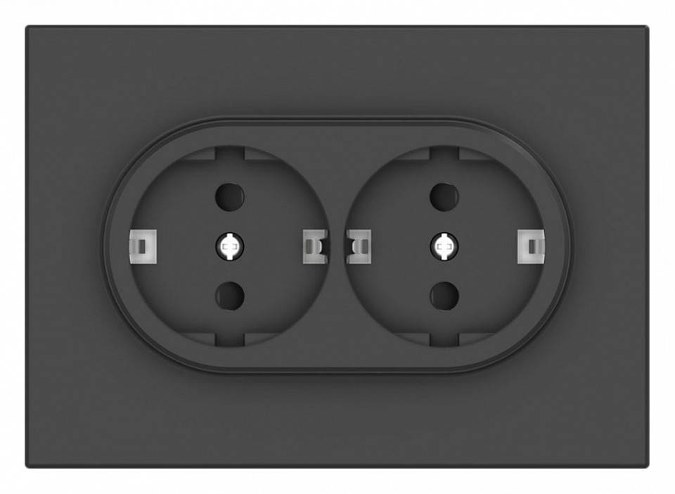 Розетка двойная с заземлением и со шторкой Gusi Electric BRAVO С11Р6-010