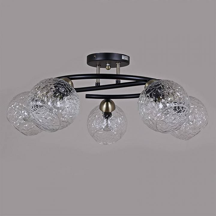 Потолочная люстра ILLUMICO черная с бронзой IL0296-5CSQ-79 BK AB
