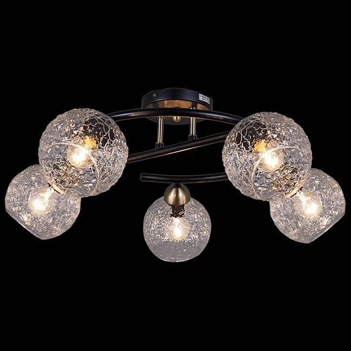 Потолочная люстра ILLUMICO черная с бронзой IL0296-5CSQ-79 BK AB
