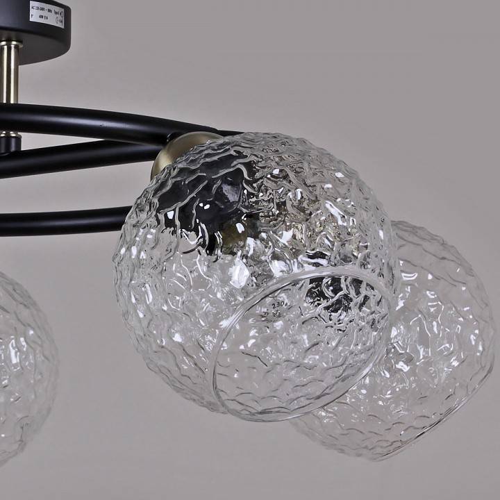 Потолочная люстра ILLUMICO черная с бронзой IL0296-5CSQ-79 BK AB