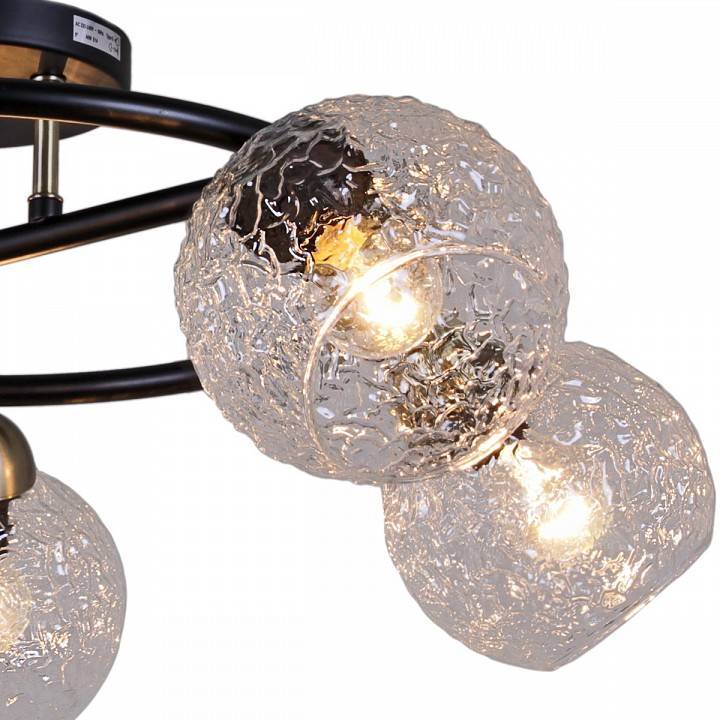 Потолочная люстра ILLUMICO черная с бронзой IL0296-5CSQ-79 BK AB