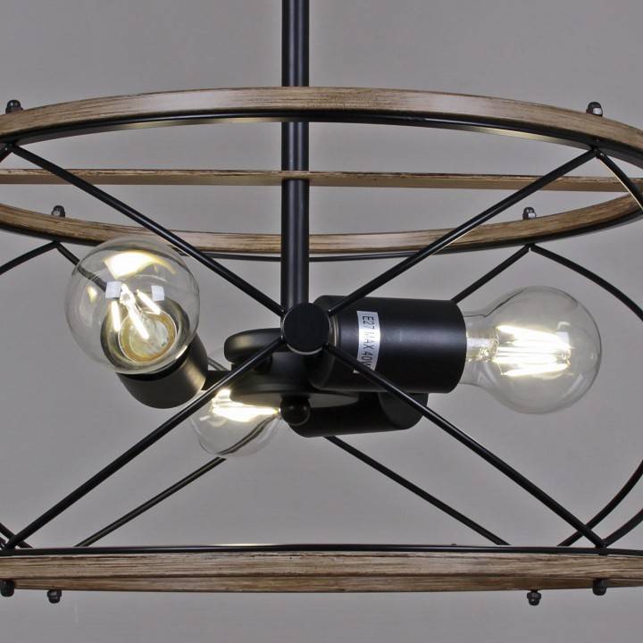 Подвесная люстра ILLUMICO WOOD IL1008-3P-05 BK WOOD