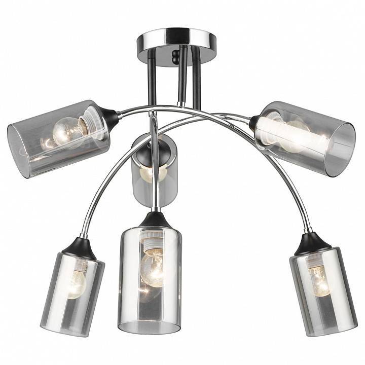 Люстра на штанге Imex MD.2195 6 ламп MD.2195-6-S-BK+CH