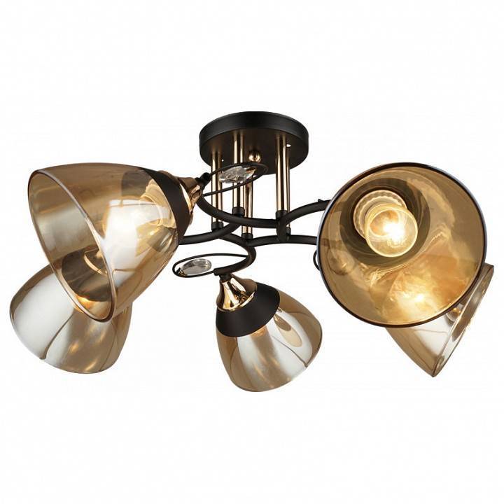 Люстра на штанге Imex MD.3807 5 ламп MD.3807-5-S BK+FGD