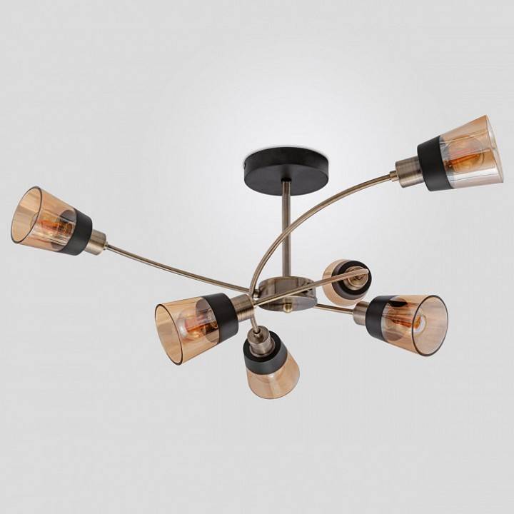 Люстра на штанге IMEX MD.4045 6 ламп MD.4045-6-S AB+BK