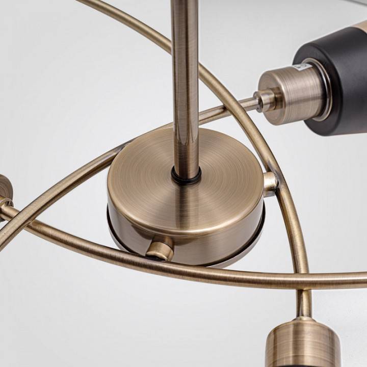 Люстра на штанге IMEX MD.4045 6 ламп MD.4045-6-S AB+BK