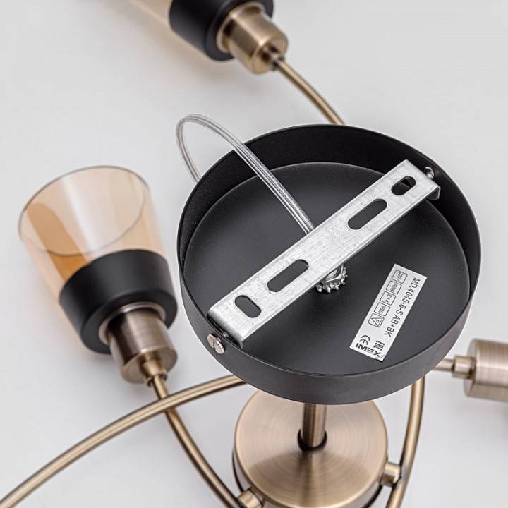 Люстра на штанге IMEX MD.4045 6 ламп MD.4045-6-S AB+BK