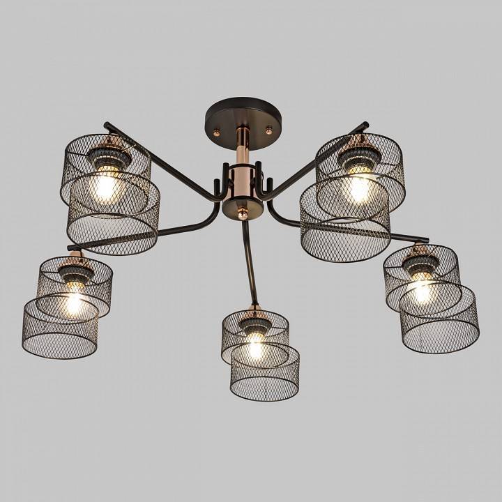 Люстра на штанге Imex MD.4252 5 ламп MD.4252-5-S-BK+FGD