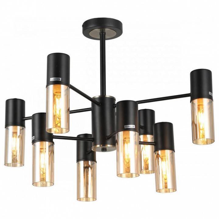 Люстра на штанге Imex MD.51829 8 ламп MD.51829-8-S-BK+AB