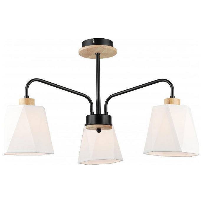Люстра на штанге Imex MD.5714 3 лампы MD.5714-3-S-BK+WOOD