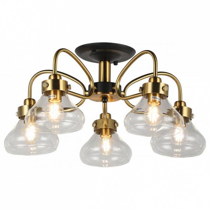 Люстра на штанге Imex MD.73963 5 ламп MD.73963-5-S-BK+BR